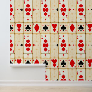 Papier Peint Vintage Vegas : Rustic Playing Card Motif
