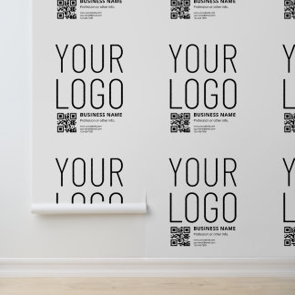 Papier Peint Votre logo avec code QR et texte modifiables