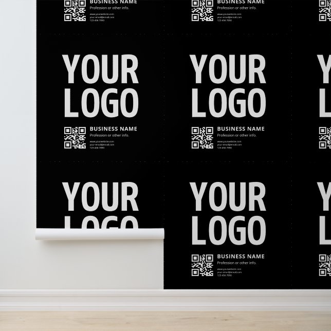 Papier Peint Votre logo avec QR code et texte modifiables (Application)