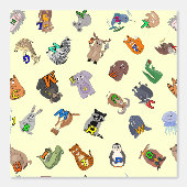 Papier Peint Wallpaper Educational print with a fun animal alph (Recto)