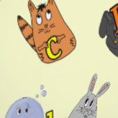 Papier Peint Wallpaper Educational print with a fun animal alph (Couture)
