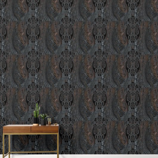 Papier Peint Wallpaper - Licorice Vortex & Crumpled Night (Couloir)