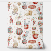 Papier Peint Watercolor Circus Performers and Animals Wallpaper (Déroulement)