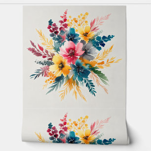Papier Peint watercolor flowers vintage