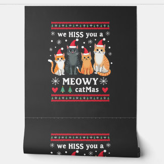 Papier Peint We Hiss You A Meowy Catmas Funny Cat Christmas Ugl