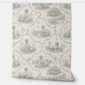 Papier Peint Weimaraner Country Toile: Grayscale Dog Landscape (Déroulement)