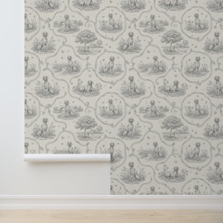 Papier Peint Weimaraner Country Toile: Grayscale Dog Landscape