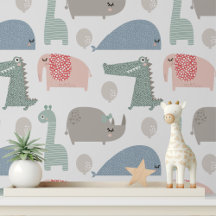 Whimsal Animaux mignonnes Motif pour enfants moder