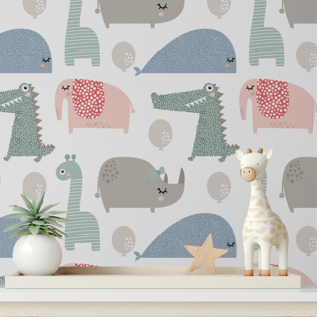 Papier Peint Whimsal Animaux mignonnes Motif pour enfants moder (Créateur téléchargé)