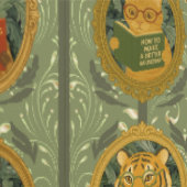 Papier Peint Whimsical animals reading books wallpaper (Couture)