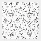 Papier Peint Whimsical Doodle Baby Jesus Manger Scène (Recto)