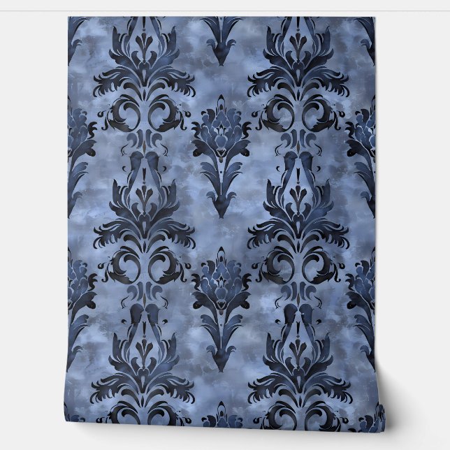Papier Peint Whimsigoth Dusty Blue Elegant (Déroulement)