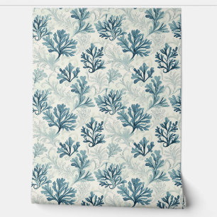 Papier Peint Whispers de fougères de mer Petite - Turquoise, bl