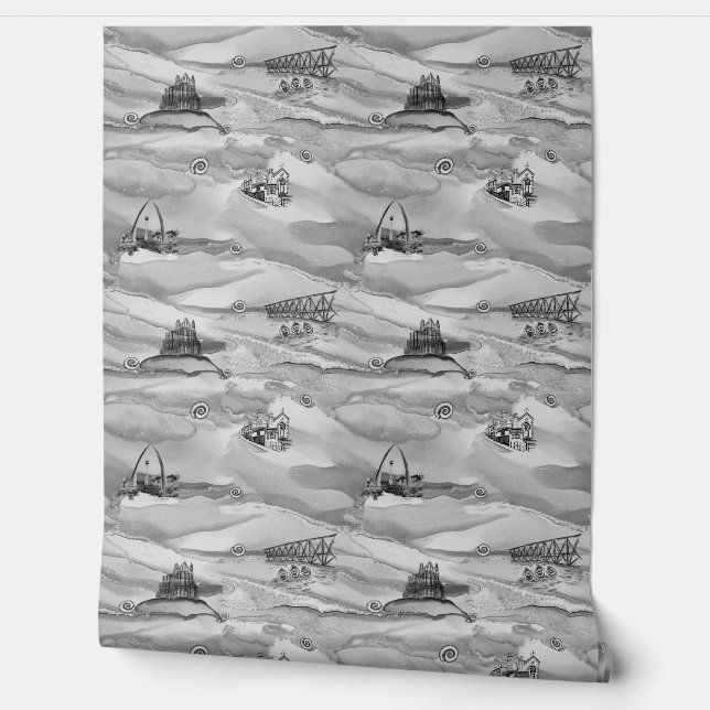 Papier peint Whitby Pearl dans les tons gris muets (Déroulement)