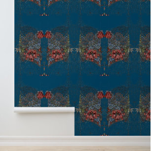Papier Peint William morris couronne art textile floral