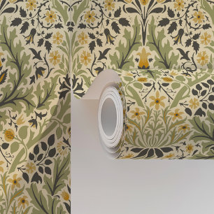 Papier Peint William Morris Épaisseur de printemps - Vert olive