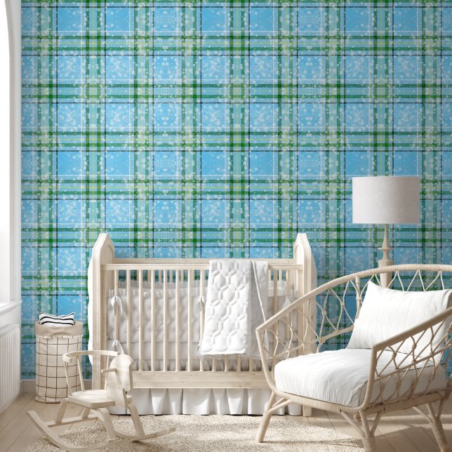 Papier Peint Winter Snow Plaid Tartan Design  (Enfants)
