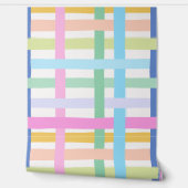 Papier Peint Wobbly Bright Rainbow Plaid - Maximalist Girly (Déroulement)