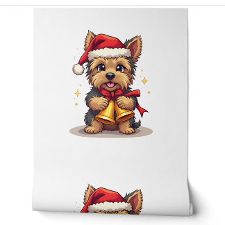 Papier Peint Yorkshire Terrier Cloches de Noël