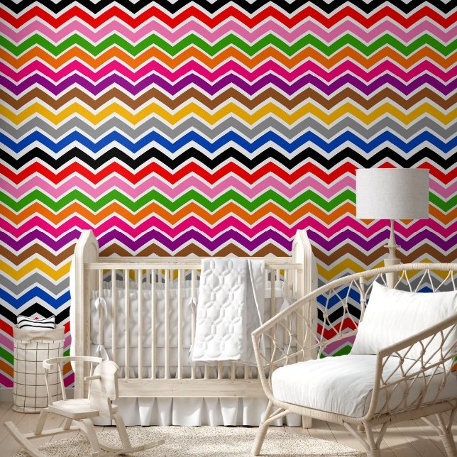 Papier Peint Zigzag Chevron multicolore Conception Motif (Créateur téléchargé)