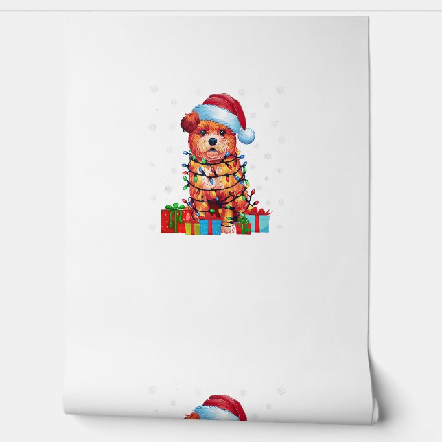 Papier Peint Zuchon Chien Moche Noël Éclairage Santa Hat Zuchon (Déroulement)