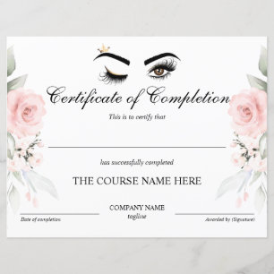 Papier Peintre de maquillage Wink Eye Certificat d'achève