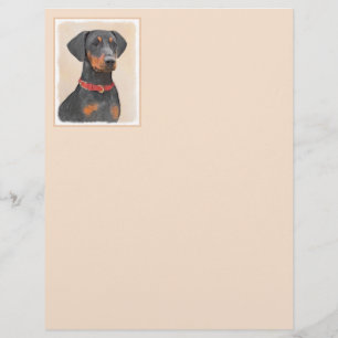 Papier Peinture allemande Pinscher peinture art animal or