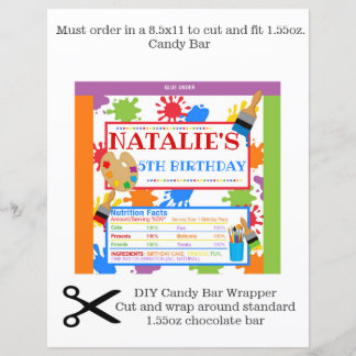 Papier Peinture Art Party Chocolate Bar Wrapper