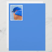 Papier Peinture Bluebird - Art original pour oiseaux (Devant / Derrière)