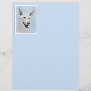 Papier Peinture de berger blanc - jolie art original de c