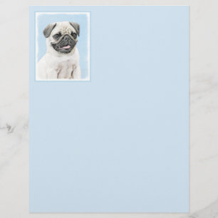 Papier Peinture de Carlin - Art Original Mignon de Chien