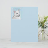 Papier Peinture de chat blanc - Cute Original Cat Art (Debout devant)