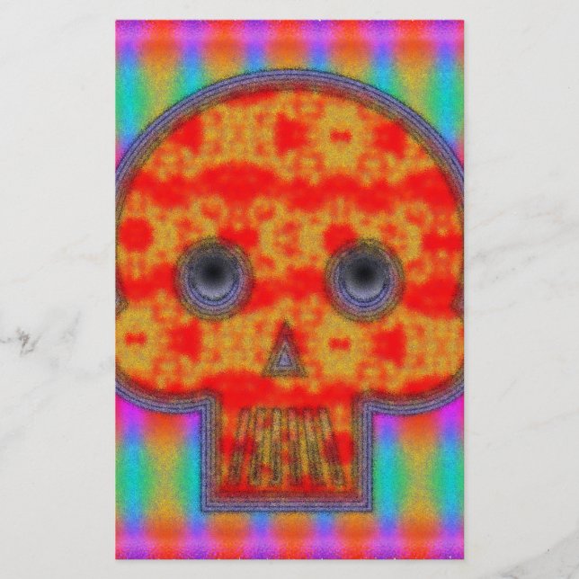 Papier Peinture de crâne de robot coloré (Devant)