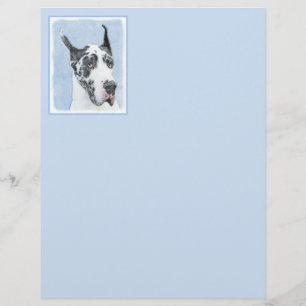 Papier Peinture de Great Dane (Arlequin) - Art original d