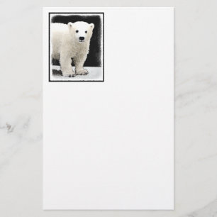 Papier Peinture de l'ours polaire - Art original de la fa