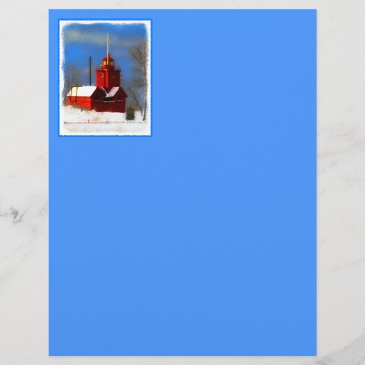 Papier Peinture de phare rouge - Art original (Devant)