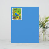 Papier Peinture de Pinson Indigo - Art Original d'Oiseau (Debout devant)