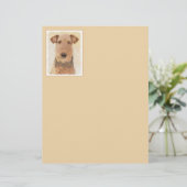 Papier Peinture de Terrier Airedale - Art Original Mignon (Debout devant)