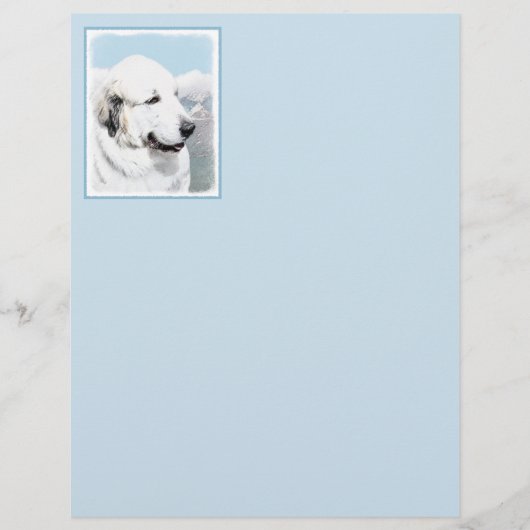 Papier Peinture des Pyrénées - Art original du chien (Devant)