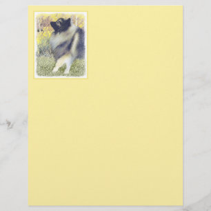 Papier Peinture en teint de Keeshond - jolie art original