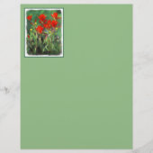 Papier Peinture indienne de pinceau - Art Fleur original (Devant)