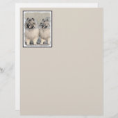Papier Peinture Keeshond Brothers - Art Chien original (Devant / Derrière)