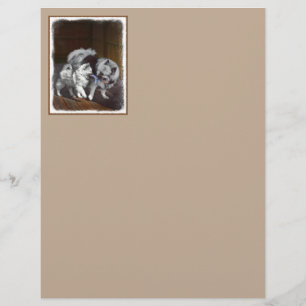 Papier Peinture Keeshond Playtime - Jolie art original ch