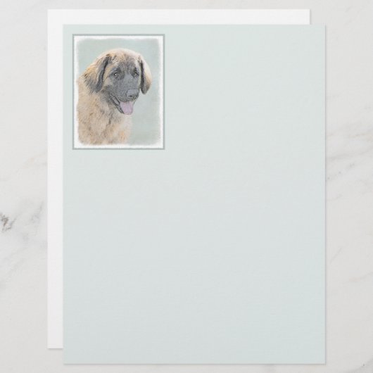 Papier Peinture Leonberger - Joli art original chien (Devant / Derrière)