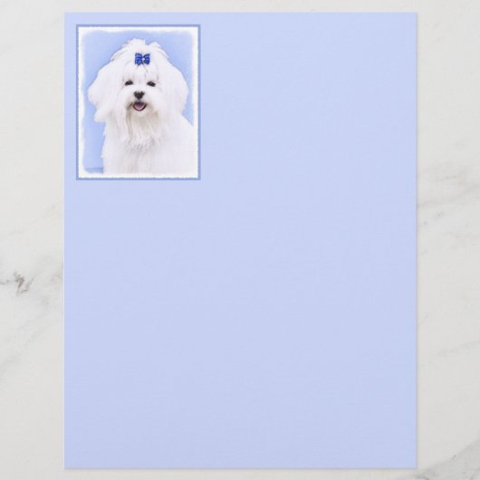 Papier Peinture maltaise - Joli art original pour chien (Devant)