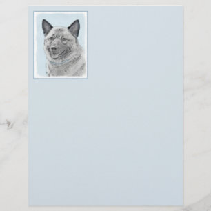 Papier Peinture norvégienne Elkhound - Art original Chien