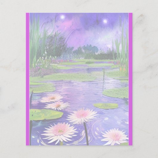 Papier Peinture nuit étoile à l'étang (Devant)