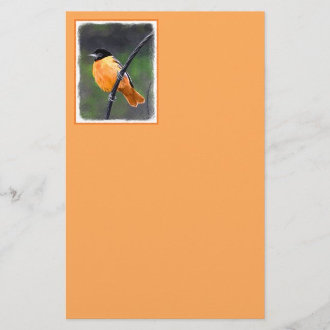 Papier Peinture Oriole - Art Oiseau Original (Devant)