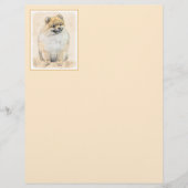 Papier Peinture Poméranienne (orange) - Art Chien origina (Devant)