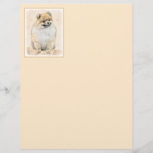 Papier Peinture Poméranienne (orange) - Art Chien origina